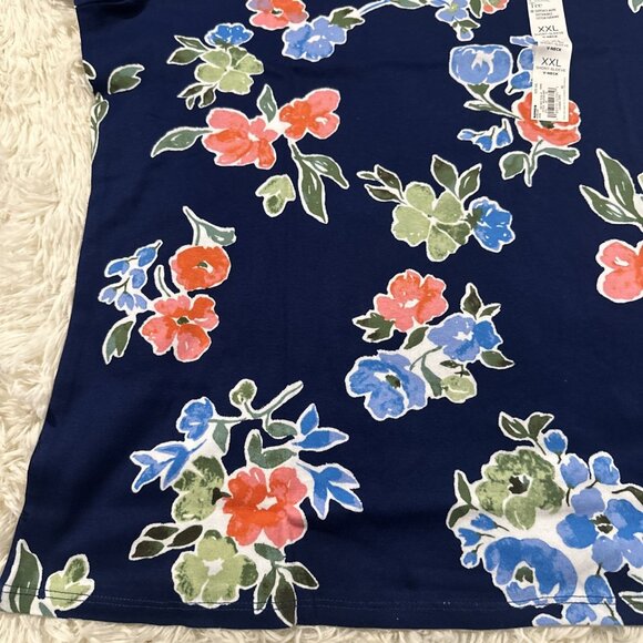 Croft and Barrow XXL womens NWT colorful floral The Classic Tee - Picture 2 of 12
